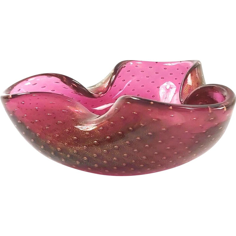 Vintage Murano Bullicante glass bowl by Barovier & Toso, Italy 1960s