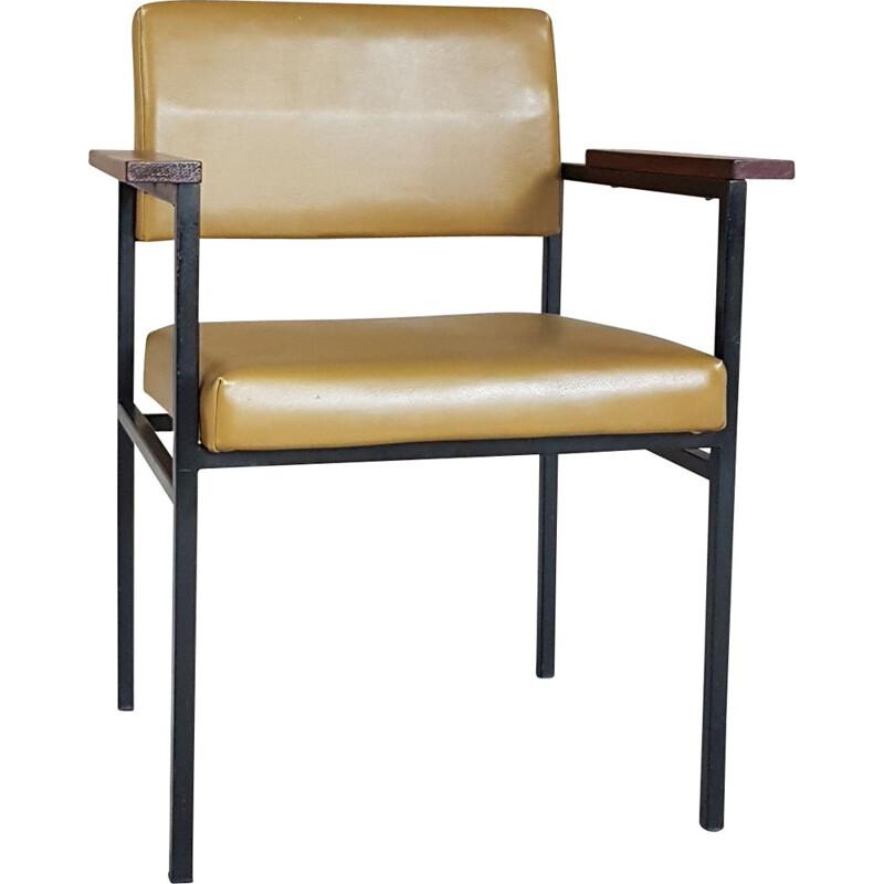 Vintage metal and skai office chair