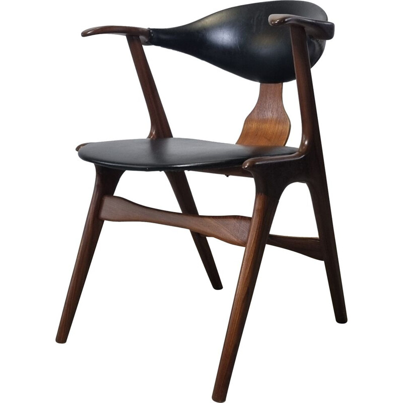 Vintage cow horn chair by Louis Van Teeffelen for Awa, 1950s