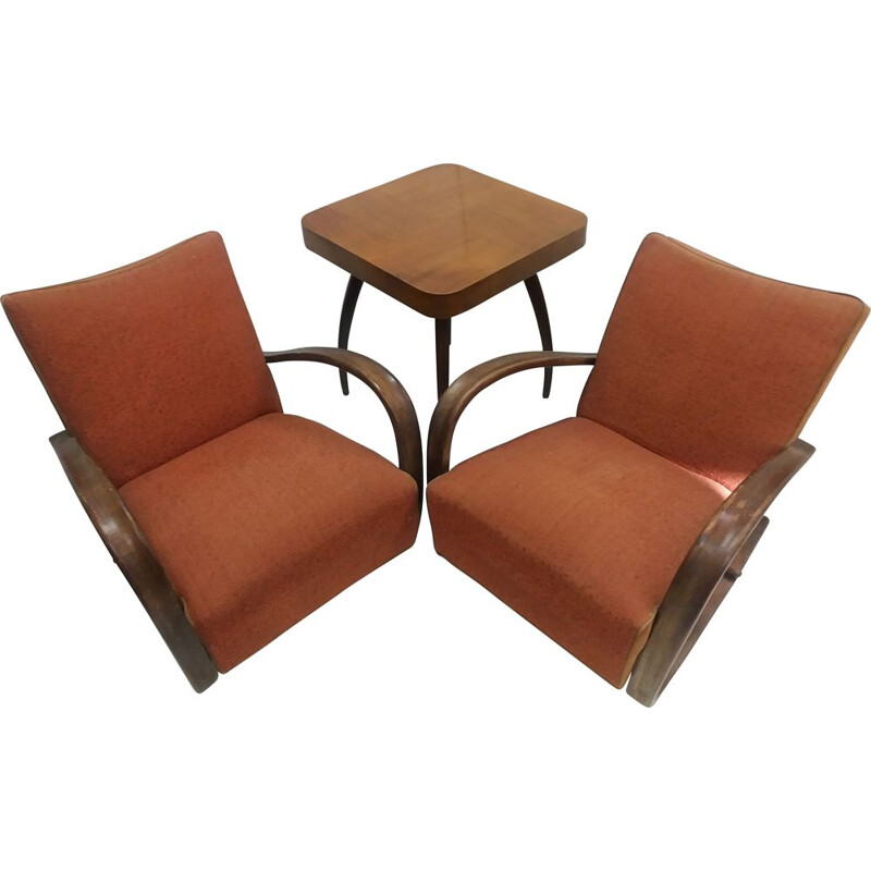 Vintage living room set by Halabala for Thonet, Czechoslovakia 1930s