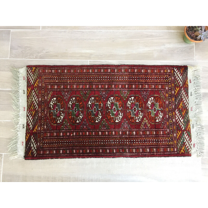 Colorida alfombra vintage de pura lana, Afganistán