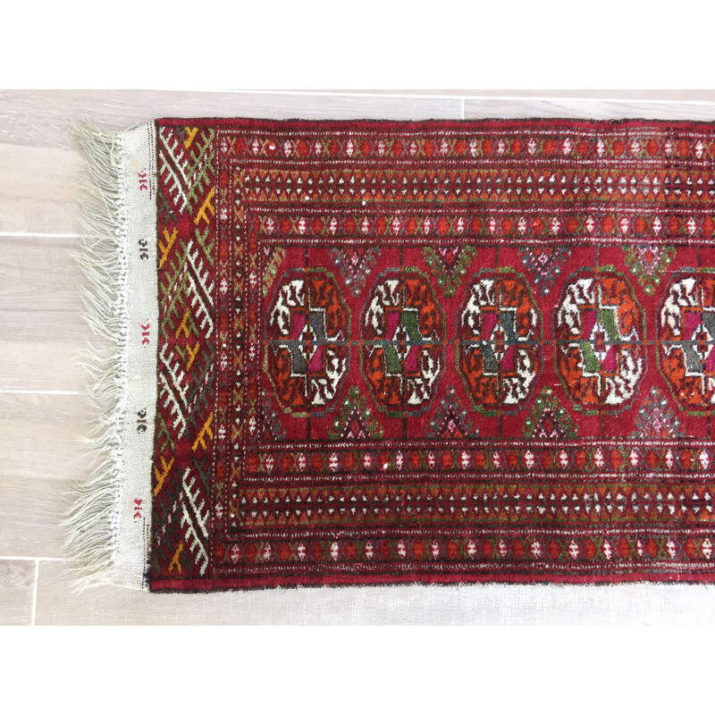 Colorful vintage carpet in pure wool, Afghanistan