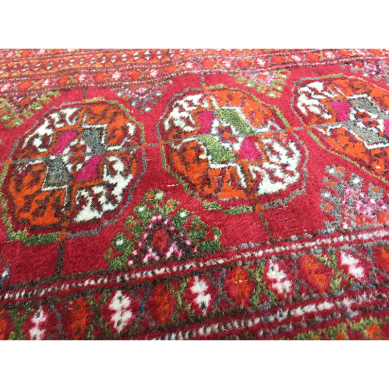 Colorful vintage carpet in pure wool, Afghanistan