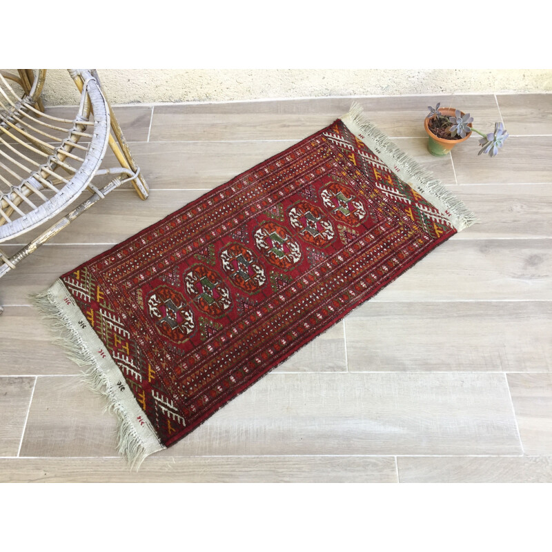 Tapis vintage coloré en pure laine, Afghanistan