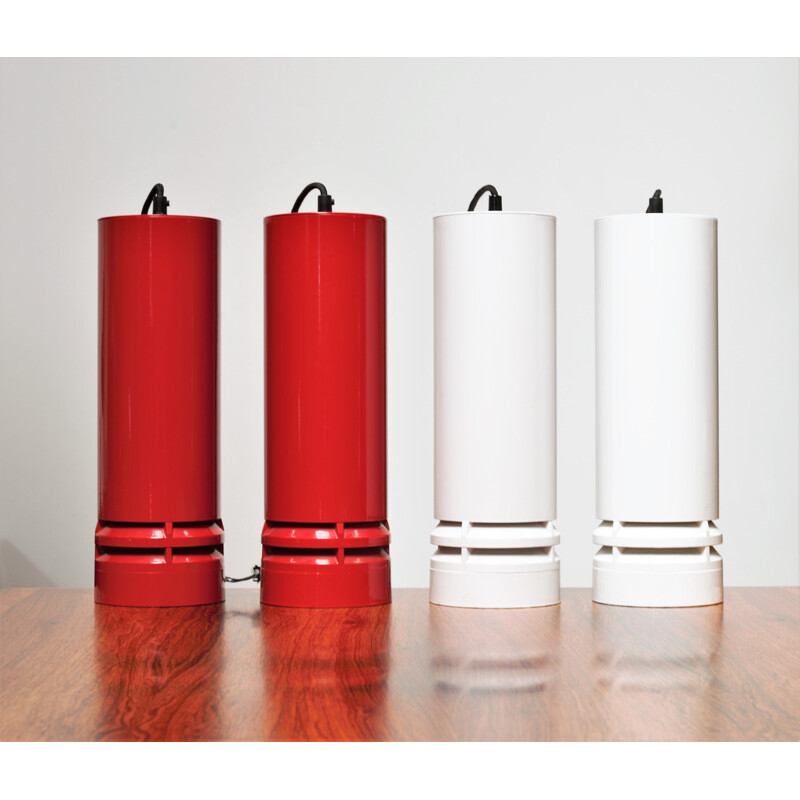 Set of 4 vintage Pipeline pendant lamps by Ole Pess Jorgensen for Nordisk Solar
