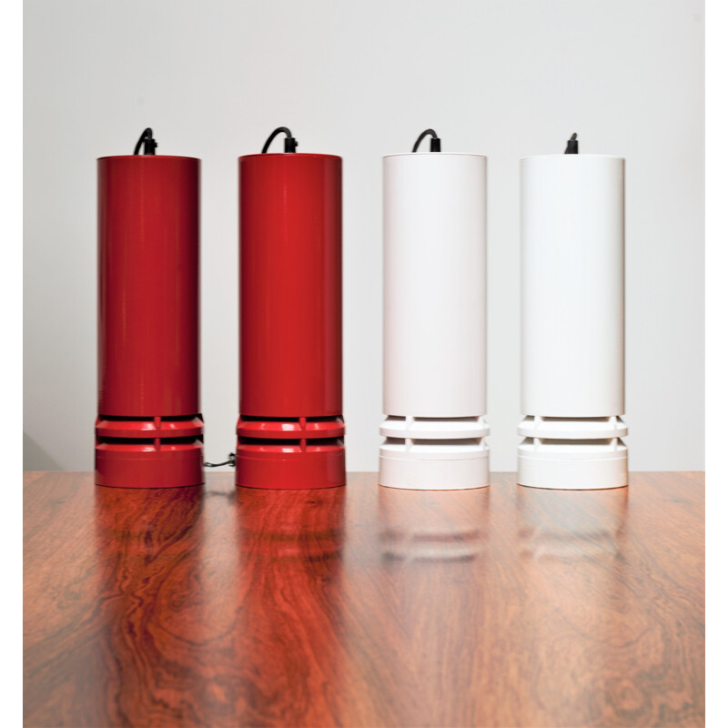 Set of 4 vintage Pipeline pendant lamps by Ole Pess Jorgensen for Nordisk Solar