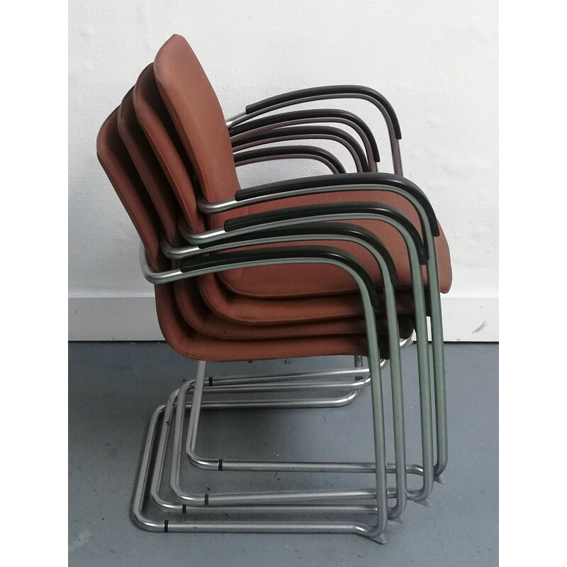 Cadeira de escritório Vintage 8500 Kusch Co em tecido castanho