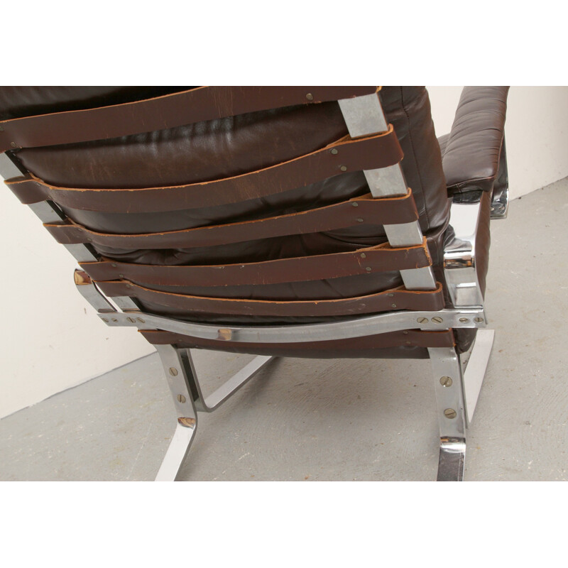 Highjack armchair in brown leather - 1970s