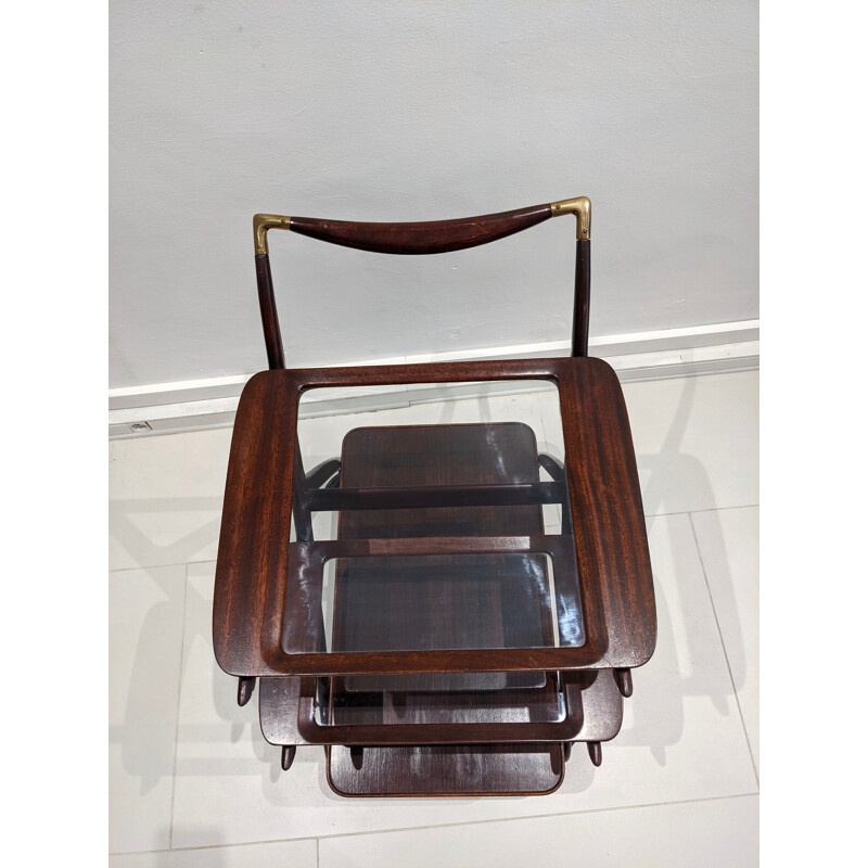 Vintage mahogany trolley by Cesare Lacca
