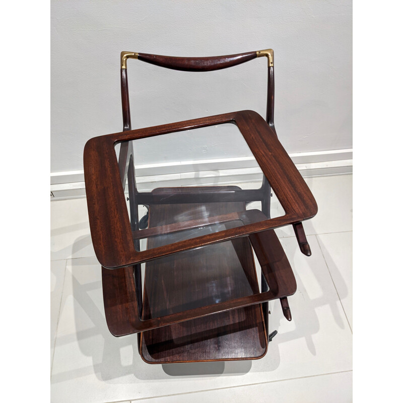 Vintage mahogany trolley by Cesare Lacca