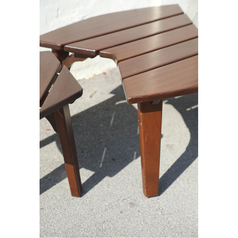 Modularer Vintage-Couchtisch aus Teakholz, Italien 1970