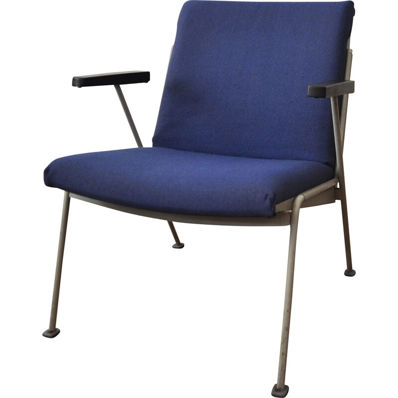 Ahrend de Cirkel armchair in blue fabric, Wim RIETVELD - 1950s