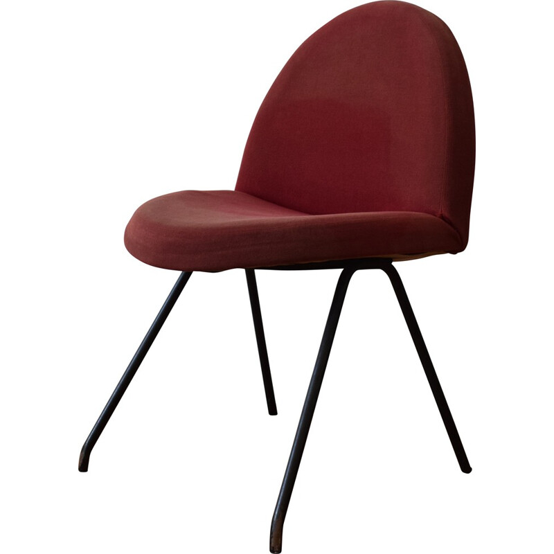 Steiner chair in metal and red fabric, Joseph-André MOTTE - 1960s