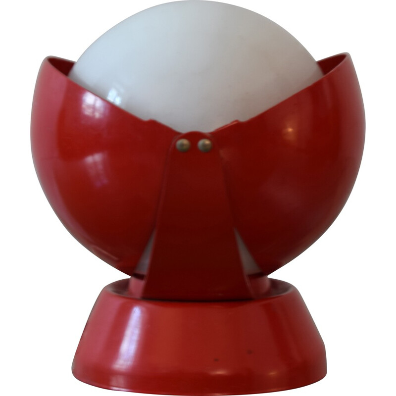 Lamp in red lacquered metal, Giovanni Luigi GORGONI - 1950s