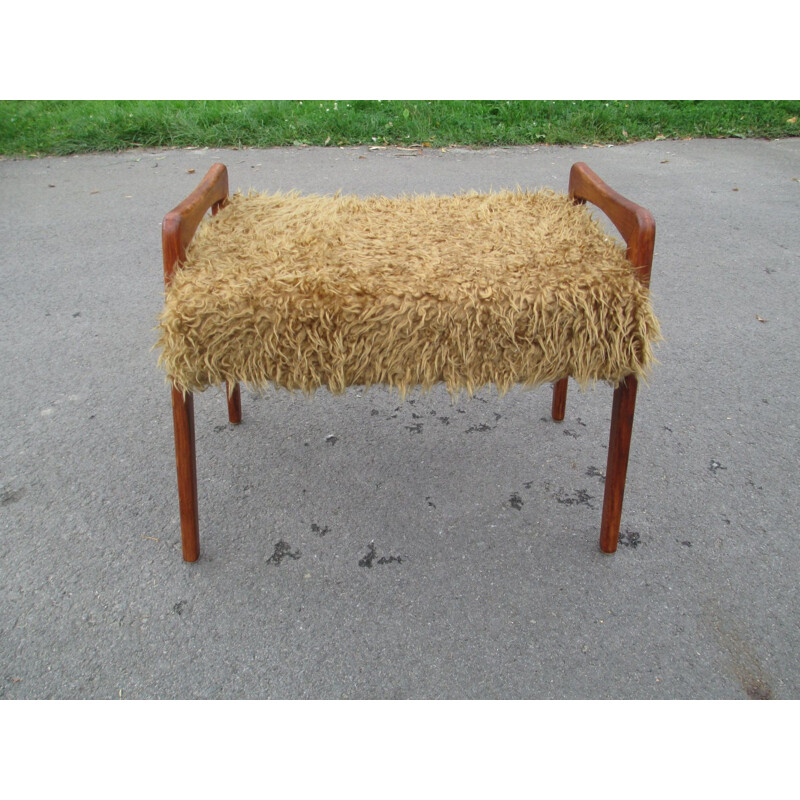 Vintage footrest on an oakwood construction, 1960s