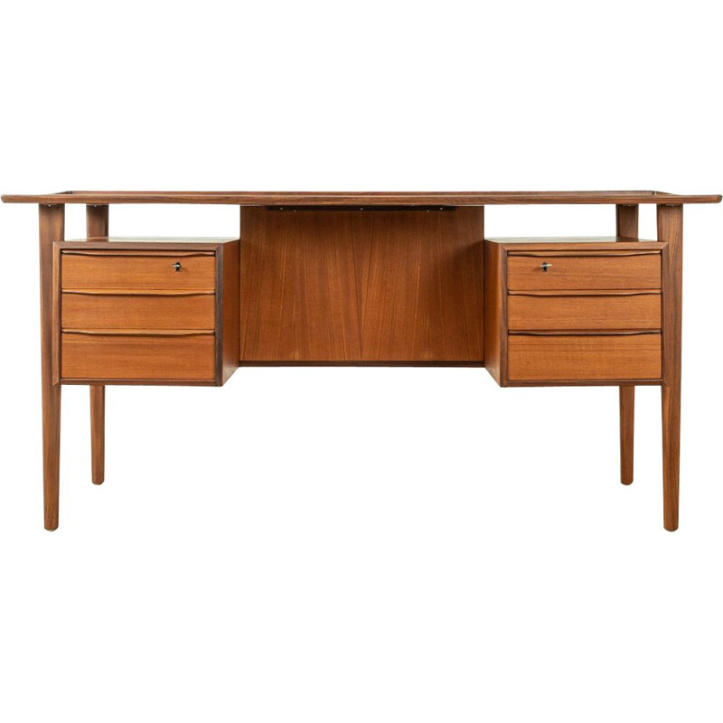 Vintage teak desk by Peter Løvig Nielsen, Denmark 1960s