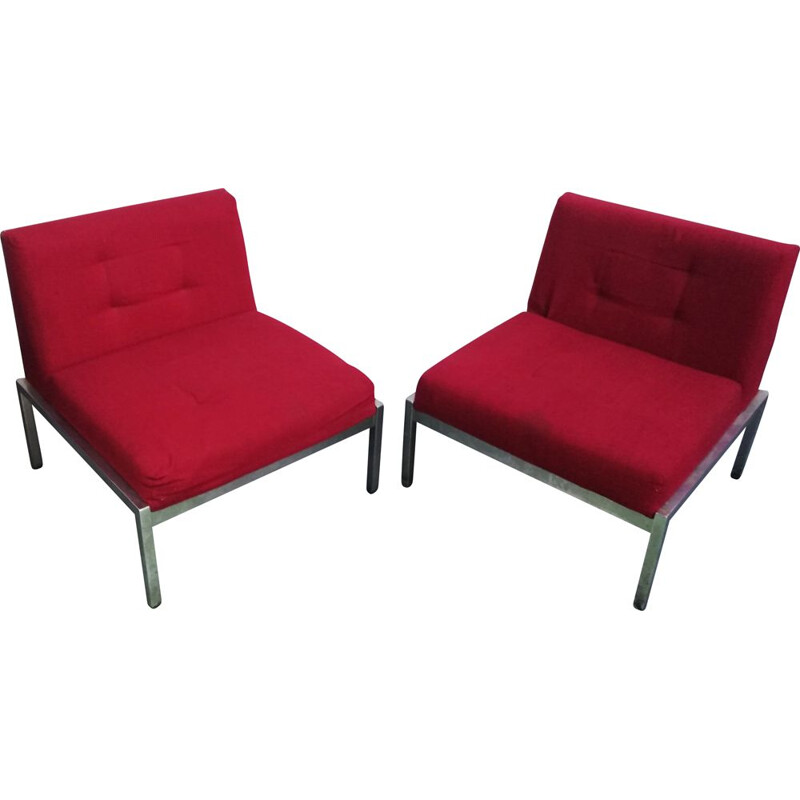 Pair of vintage Samurai armchairs by Joseph André Motte for Airborne