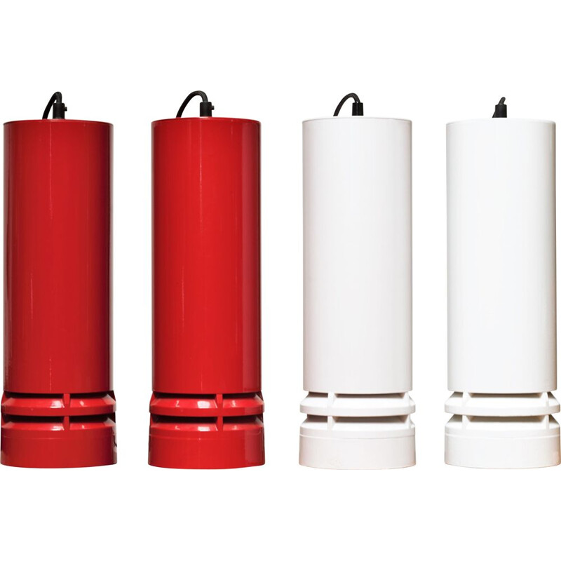 Set of 4 vintage Pipeline pendant lamps by Ole Pess Jorgensen for Nordisk Solar