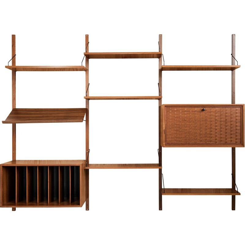 Mid century wall system in teak by Poul Cadovius, Denmark 1960s
