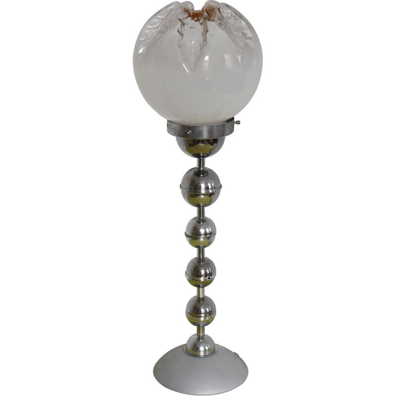 Lampe vintage en metal - globe verre