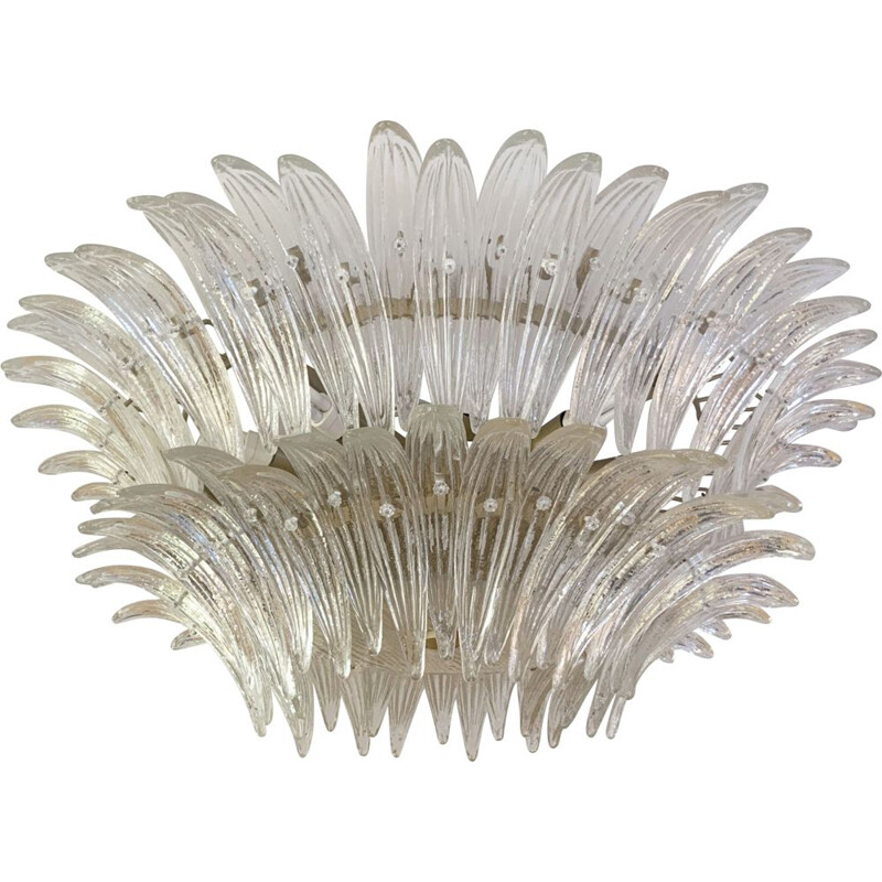 Vintage Palmette Murano glass chandelier by Barovier & Toso, Italy 1970s