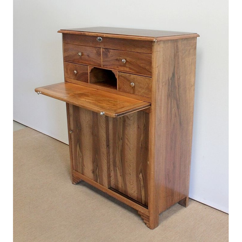 Vintage solid walnut support-height trade cabinet, 1940