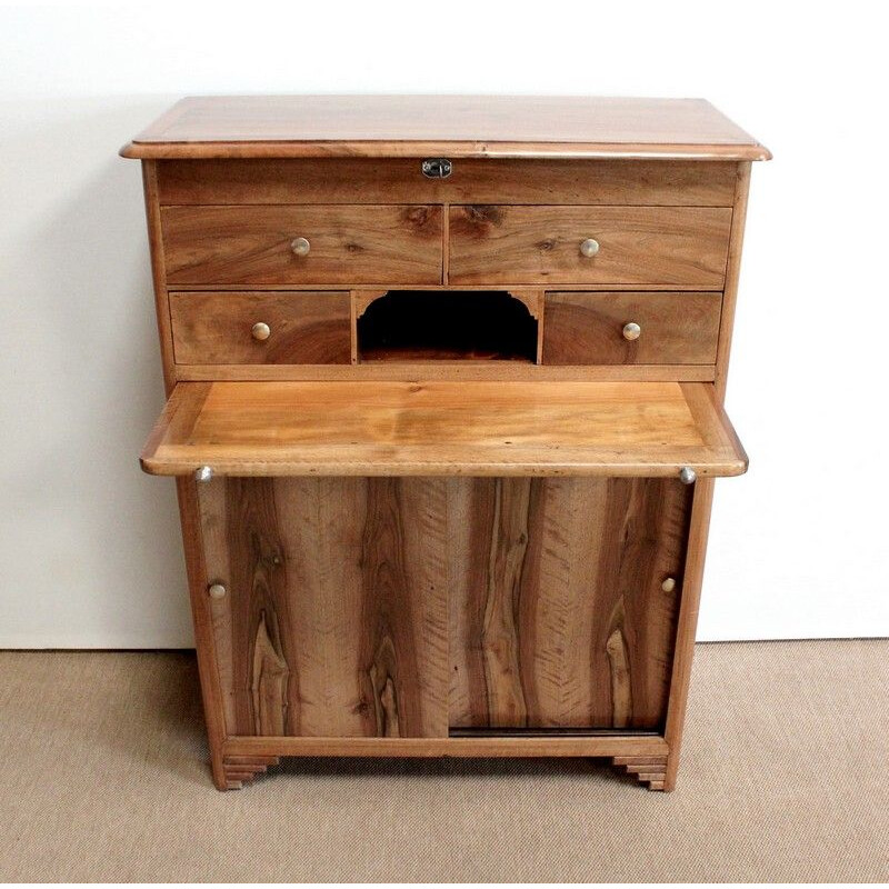 Vintage solid walnut support-height trade cabinet, 1940