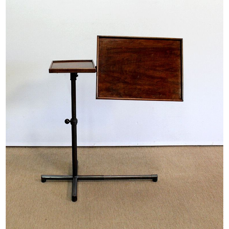 Vintage walnut reading table by G. Caruelle for Embru, 1950 
