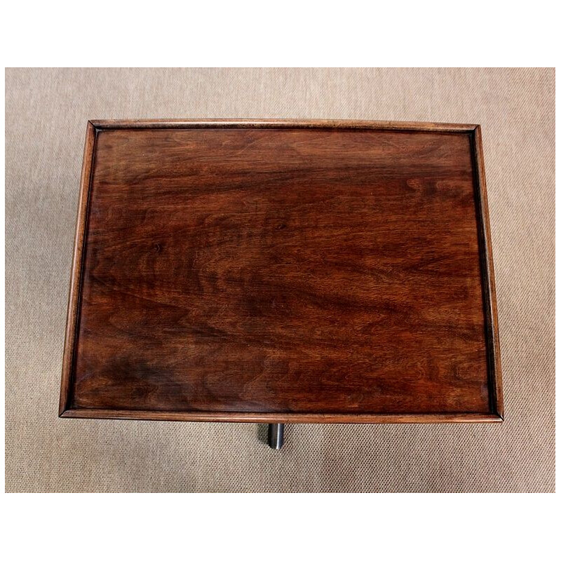 Vintage walnut reading table by G. Caruelle for Embru, 1950 