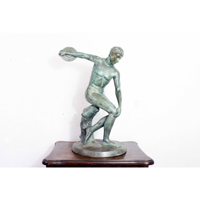 Vintage bronze statue of Myron's Discobolus, 1950-1960