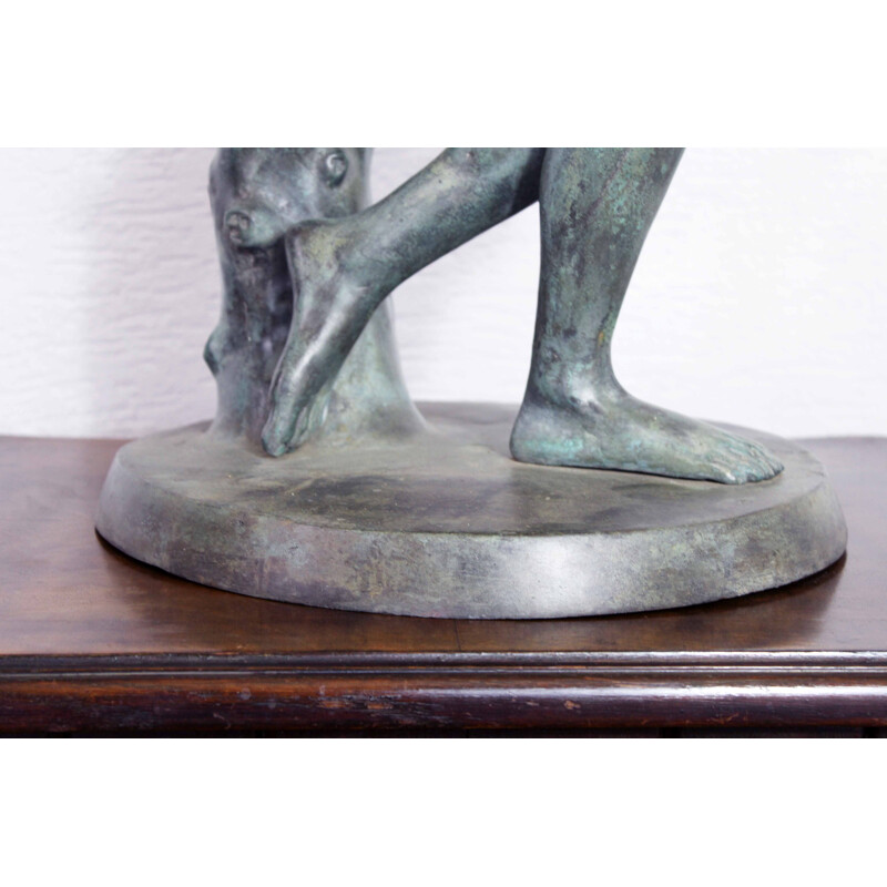 Vintage bronzen beeld van Myron's Discobolus, 1950-1960