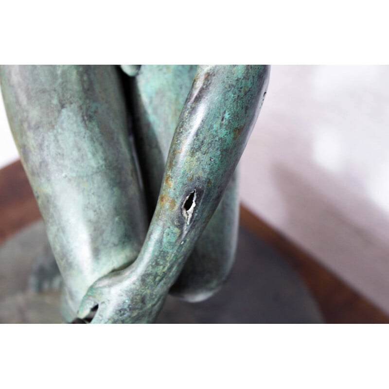 Vintage bronzen beeld van Myron's Discobolus, 1950-1960