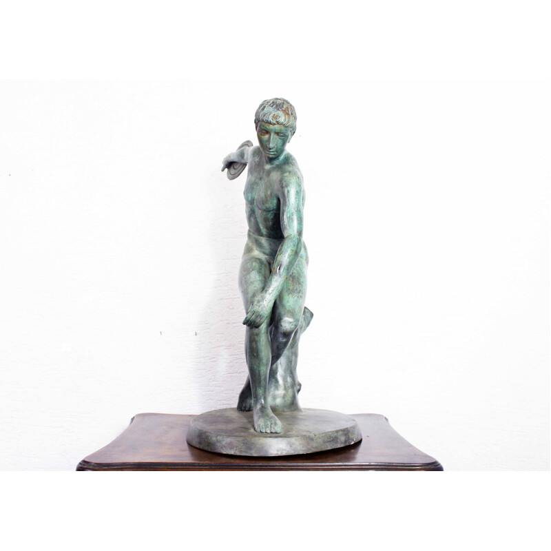 Vintage bronze statue of Myron's Discobolus, 1950-1960