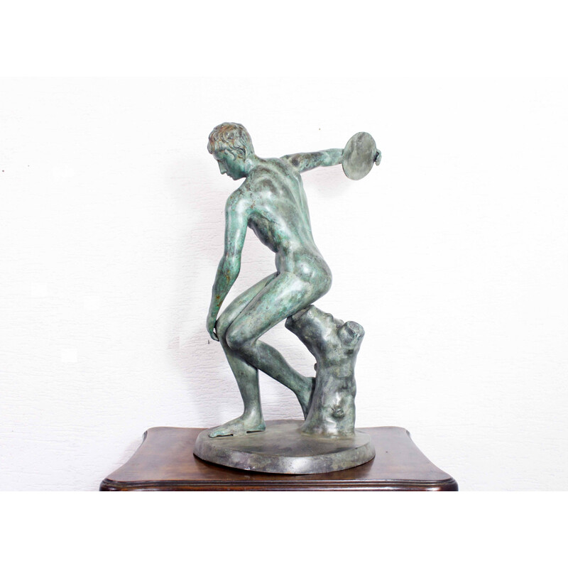 Vintage bronze statue of Myron's Discobolus, 1950-1960