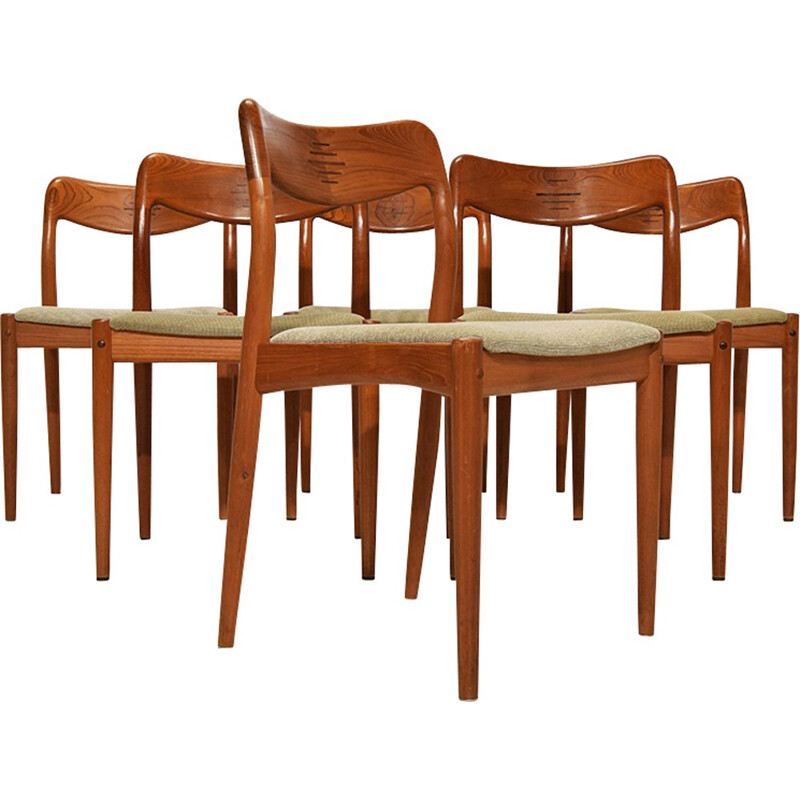Set of 6 teak dining chairs, Johannes ANDERSEN - 1960s