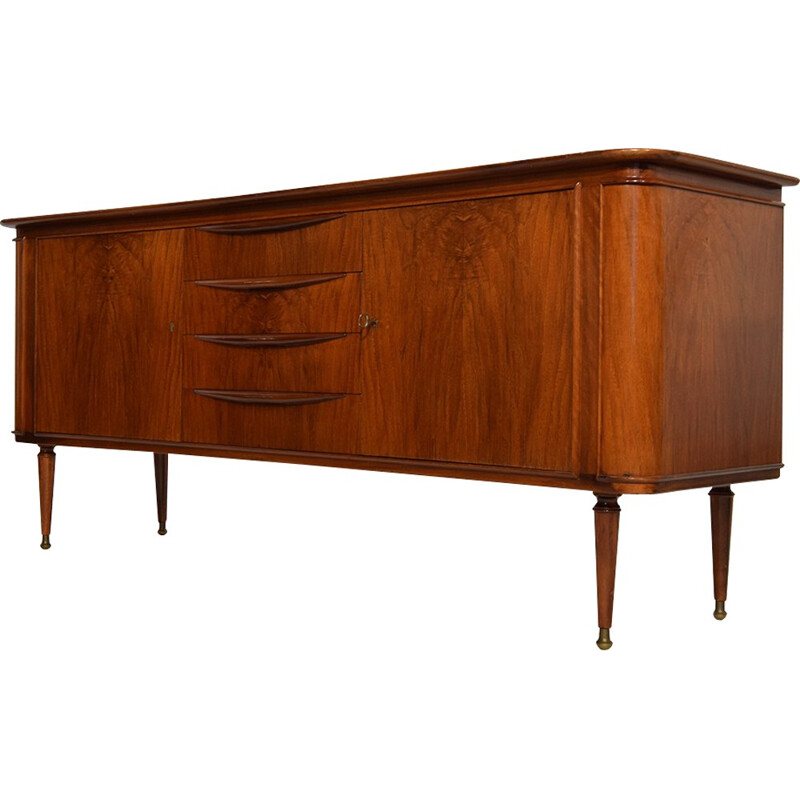 Walnut and brass sideboard, A.A.PATIJN - 1950s