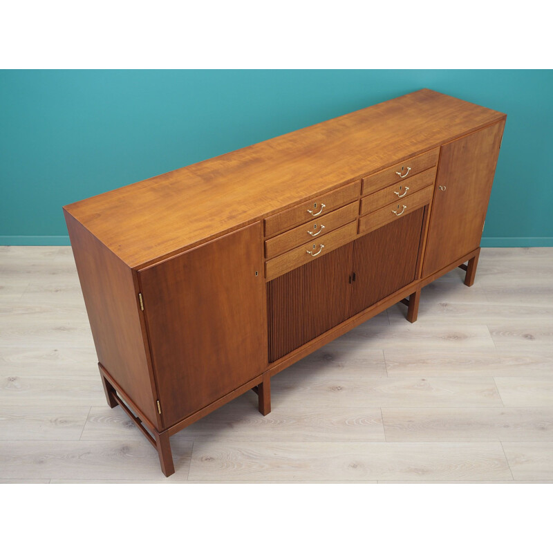 Walnut vintage highboard by Ole Wanscher, Denmark 1960s