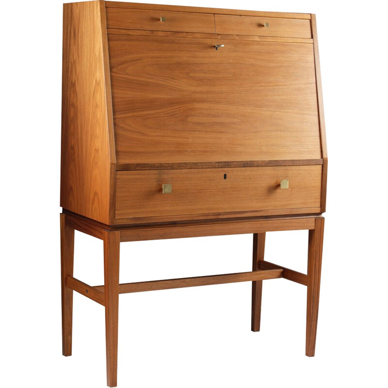 Scandinavian bar cabinet in teak with brass details - 1960s