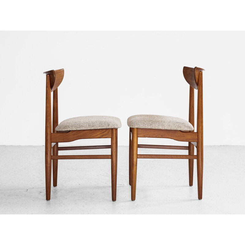 Set of 6 mid century Danish dining chairs in teak by Dyrlund, 1960s