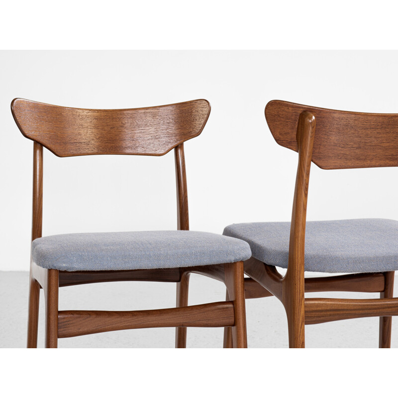 Set of 6 mid century Danish chairs in teak by Schiønning & Elgaard, 1960s