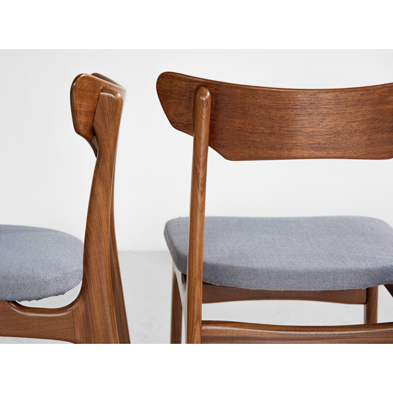 Ensemble de 6 chaises danoises vintage en teck de Schiønning & Elgaard, 1960