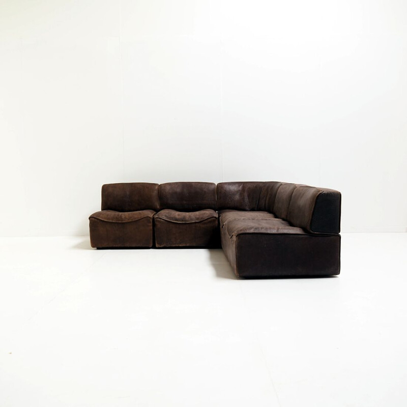 Vintage model DS-15 De Sede buffalo leather sofa