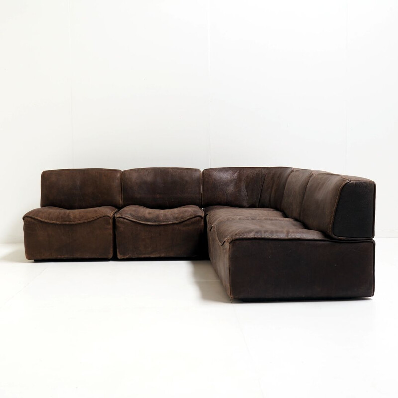 Vintage model DS-15 De Sede buffalo leather sofa