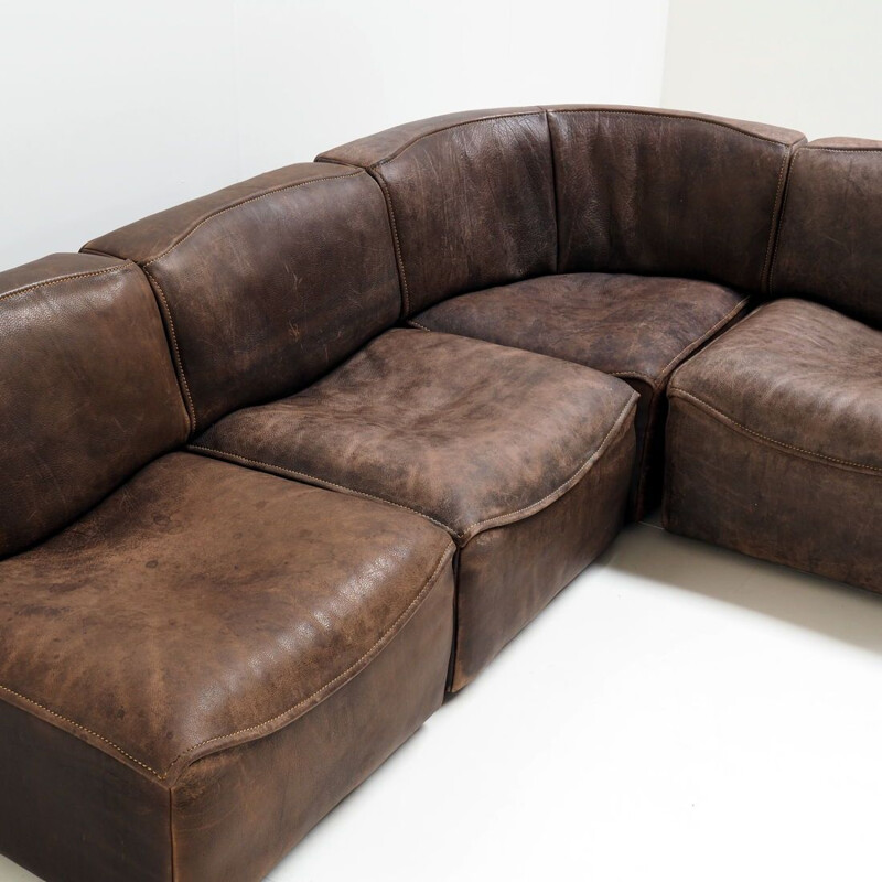 Vintage model DS-15 De Sede buffalo leather sofa