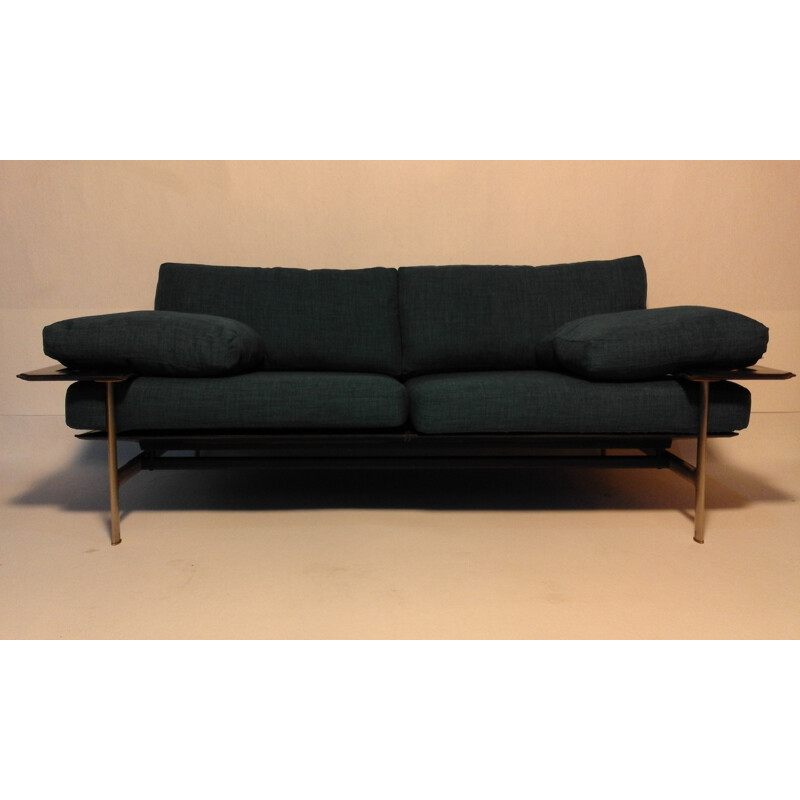 "Diesis" B&B sofa in black leather - 1970s
