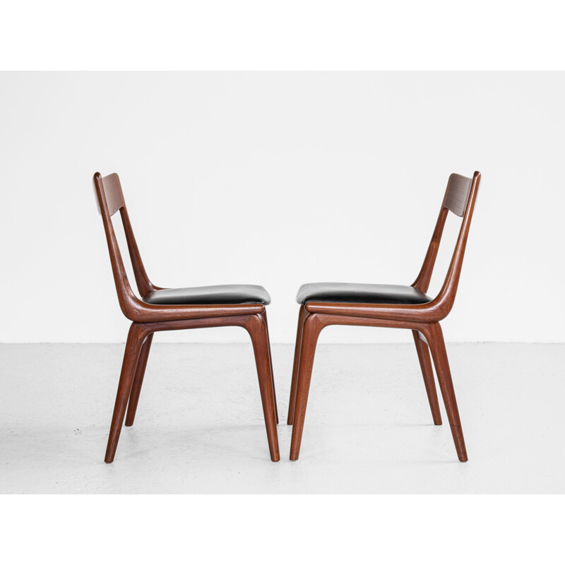 Set of 8 mid century Danish boomerang chairs by Alfred Christensen for Slagelse, 1960s