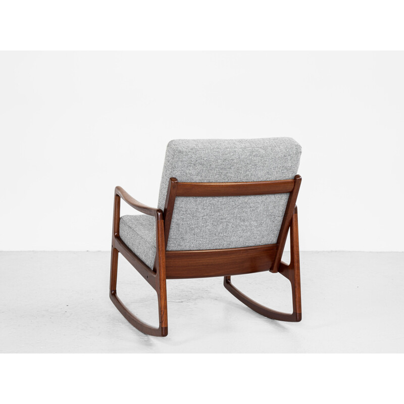 Mid century Danish rocking chair in teak by Ole Wanscher for France & Søn, 1960s