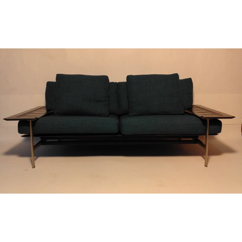 "Diesis" B&B sofa in black leather - 1970s