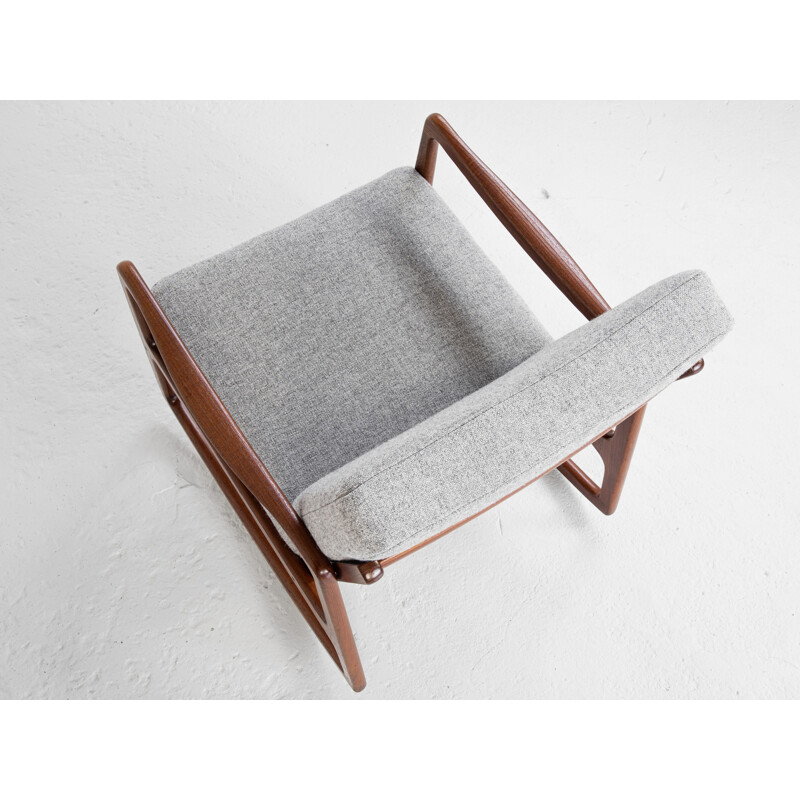 Mid century Danish rocking chair in teak by Ole Wanscher for France & Søn, 1960s