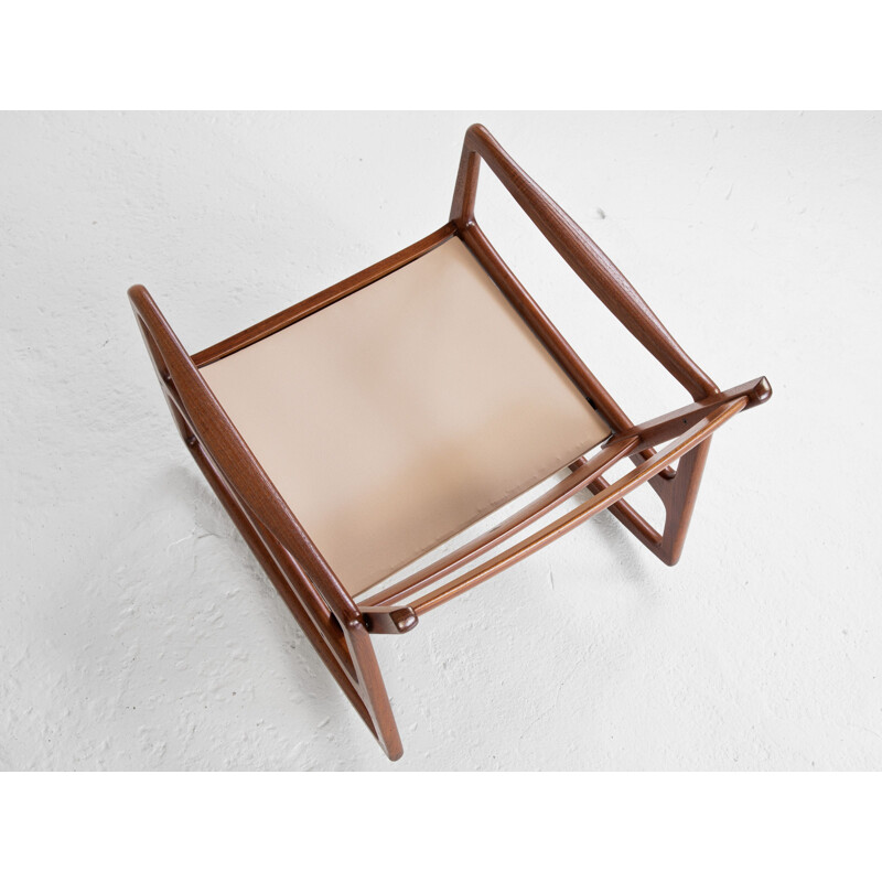 Mid century Danish rocking chair in teak by Ole Wanscher for France & Søn, 1960s